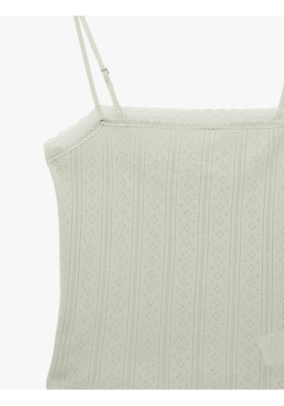 Koton Pamuklu Kare Yaka Askılı Pijama Üstü Mınt 6slk90030mk Mint Koton Pamuklu Kare Yaka Askılı Pijama Üstü Mınt 6slk90030mk Mint