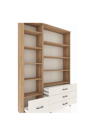 Arges Dolap 9 Raflı 4 Çekmeceli 132x30x195 Çam-çam/aytaşı Çam
