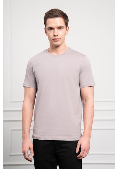 Erkek Açık Gri Basic Bisiklet Yaka Dynamic Fit Pamuk T-shirt 25yc018004103 Açık Gri Açik Gri