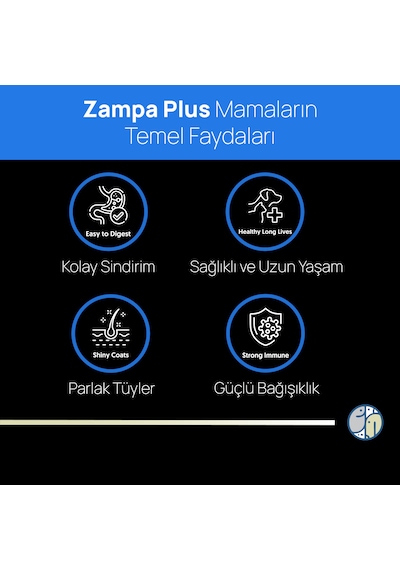Zampa Plus Kısırlaştırılmış Kediler İçin Somon Etli Premium Kuru Mama 15 KG