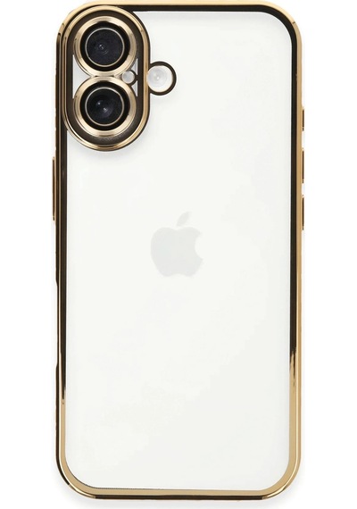 Newface Apple, Uyumlu iPhone 16 Plus Kılıf Razer Lensli Silikon Semeglbl - 5 - Gold