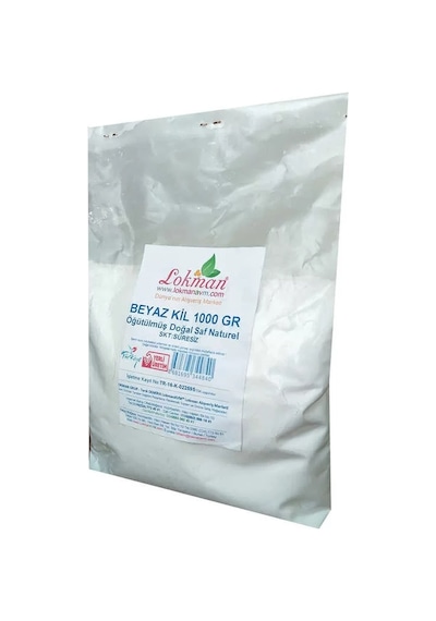 Beyaz Kil Öğütülmüş Doğal Saf Naturel 1000 Gr Paket