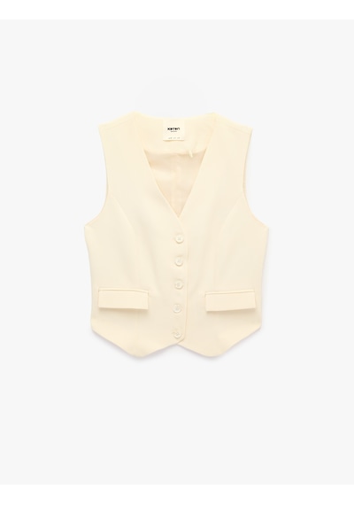 Koton Vests Kırık Beyaz 7wak20022uw Ekru