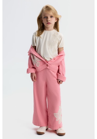 Xo Kids Kız Çocuk 3lü Alt Üst Kombin Takmı 4-8 Yaş Set0514 Pembe