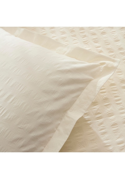 Karaca Home Perla Gofre %100 Pamuk Çift Kişilik Nevresim Takımı Beyaz Beyaz