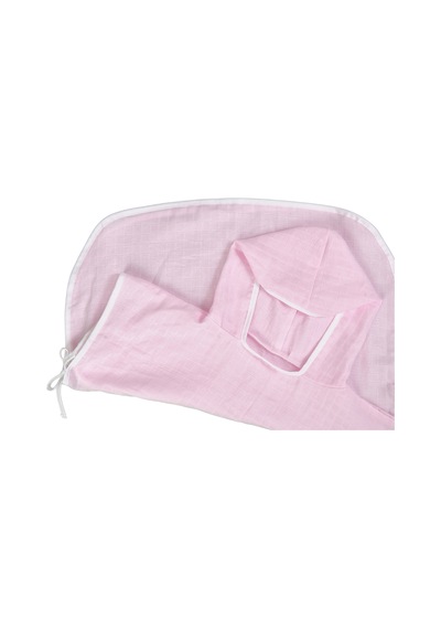 Çocuk Bebek Müslin Panço Kapüşonlu 1-4 Yaş - Pembe