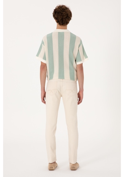 U.S. Polo Assn. Erkek Ekru Slim Fit Jean Pantolon 50304387-VR019