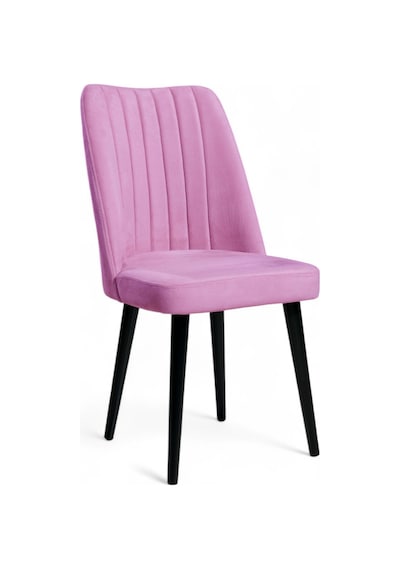 Polo Sandalye - Soho Pembe - Ahşap Siyah Ayaklı