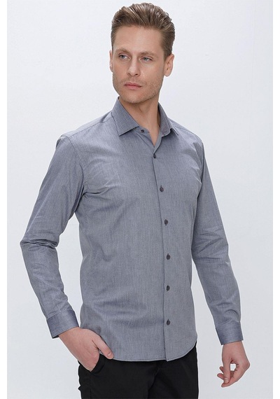 Efor Gk 675 Slim Fit Füme Klasik Gömlek Füme