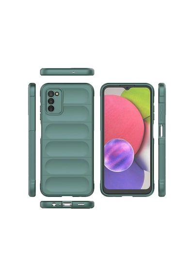 Samsung Uyumlu Galaxy A03s Kılıf Optimum Silikon Koyu Yeşil,