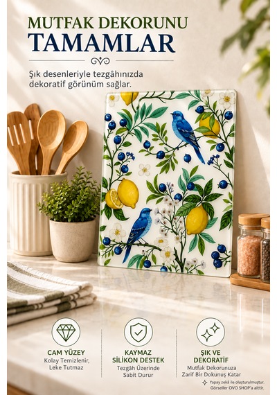 Cam Kesim Panosu Karışık Desenli 25 35 Renkli