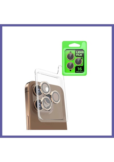 Bezos İphone 16 Pro Uyumlu Raze Metal Kamera Lens - Desert Nıda Çok Renkli