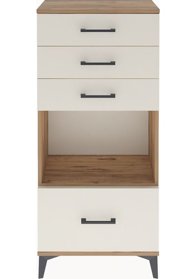 Arges Dolap Tek Raflı 4 Çekmeceli 60x30x134 Çam-aytaşı Çam