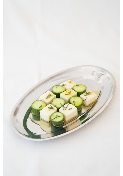 Çelik 33 Cm Salata Servis/sunum Tepsi Metal Tabak Çok renkli