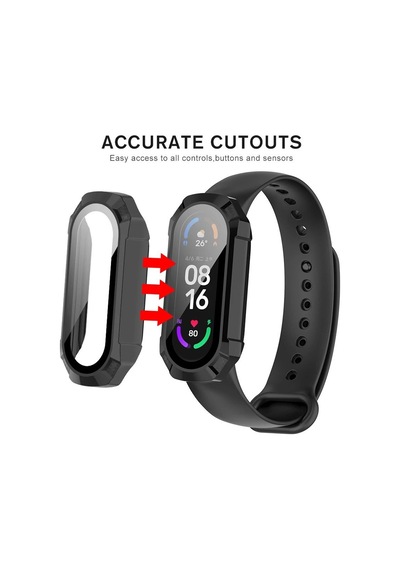 Smcase Xiaomi Mi Band 7 Tam Kapatan Darbe Korumalı Gard Ekran Koruyucu