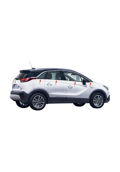 Opel Crossland X Cam Çıtası Komple Set Çerçevesi Kromu Nikelajı
