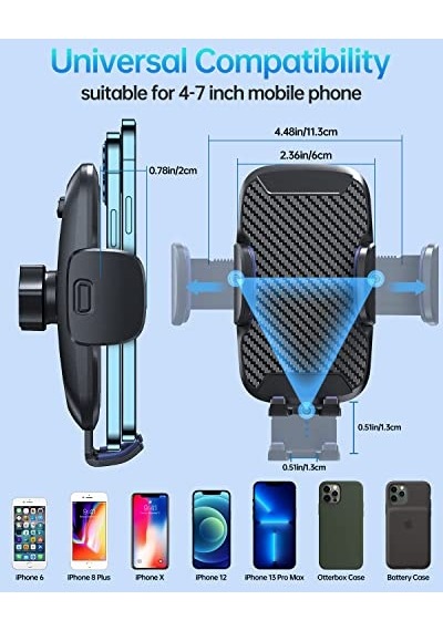 Cep Telefonu Tutucu Araç Telefonu Tutucu Araba İçin Kararlı Sürüm Ve Asla Wobble Araba Cep Telefonu Vantuz Tutucu Smartphone Araba Apple iPhone Uyumlu Samsung Huawei Mate Lg