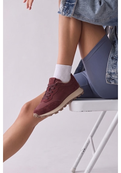 Luvi Shoes Amanda Bordo Hakiki Deri Kadın Spor Ayakkabı
