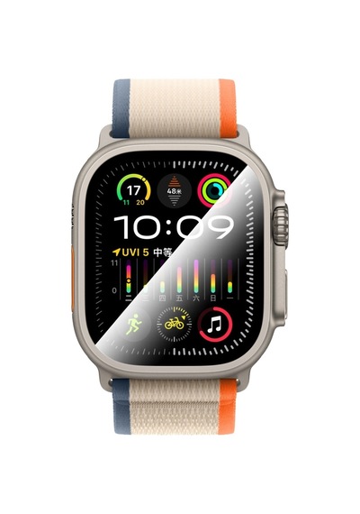 Watch Ultra 49mm Uyumlu Temperli Cam Ekran Koruyucu Caseworld Alloy Serisi Safir Titanyum