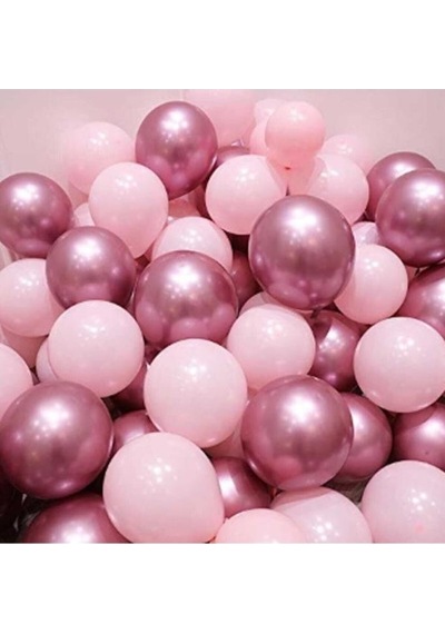 Beysüs Krom Pembe Ve Mat Pastel Pembe Renk 10 Lu Balon