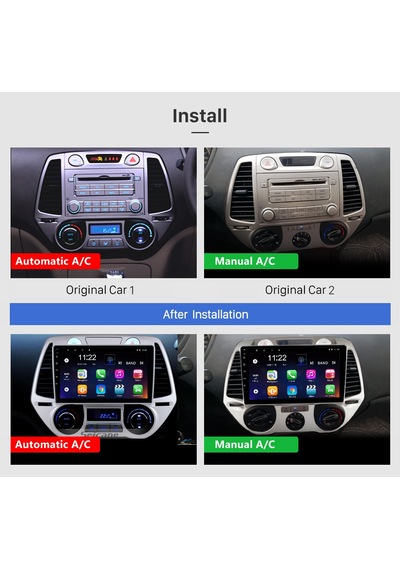 Hyundaı İ20 2008-2014 Multimedya Navigasyon Usb Kamera Carplayer 6 Ram