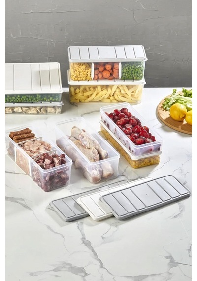 Selka Home 8 Adet 2 Lt. Nora Bölmeli  Organizer Buzdolabı Buzluk Düzenleyici Saklama Kabı