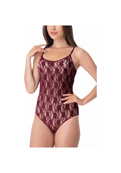 6 Adet İmer Bayan Modal Önü Dantelli İp Askılı Çıtçıtlı Body 1101 Bordo