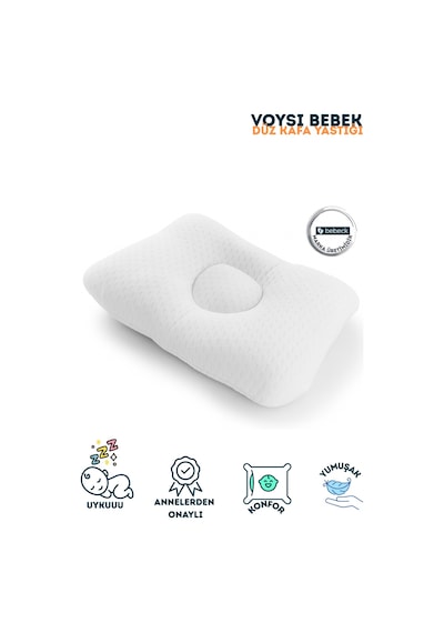 Bebeck Bebek Düz Kafa Yastığı Bebek Yastığı Yumuşak Pamuk Kumaş Voysı Yastık