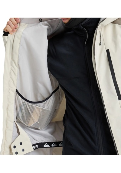 Quiksilver Quıksılver Mıssıon Block Jk Erkek Bone White - Solid Snowboard Ceketi Eqytj03501-weg0 Krem