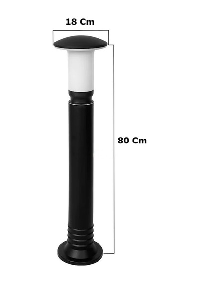 MANTAR 80 CM BAHÇE YOL AYDINLATMASI ZİTA SET ÜSTÜ BAHÇE DİREKLERİ Siyah