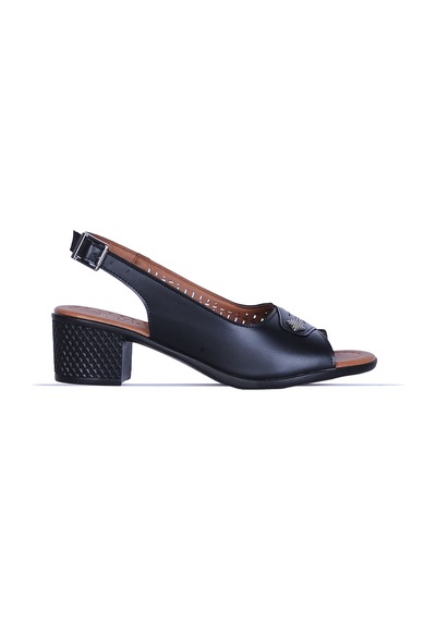 Moda Ayakkabı 549 Kadın 5cm Topuklu Sandalet Ayakkabı Siyah