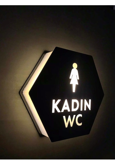 Honeycomb Serisi Işıklı Erkek&Kadın&Engelli Wc Yönlendirme Seti