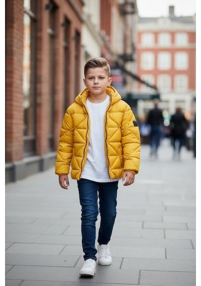 Benitto Kids Erkek Çocuk Şişme Mont 51378 Sarı