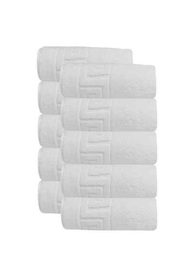 10 Lu Otel Ayak Havlusu Bukle Ayak İzli 50x70 Cm Beyaz 20/2 Ring 250 Gr Beyaz