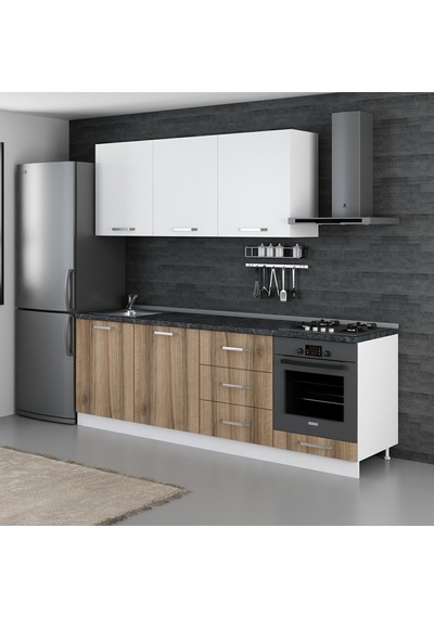 Minar 240 Cm Mutfak Dolabı Beyaz Dore 240-D7 Beyaz