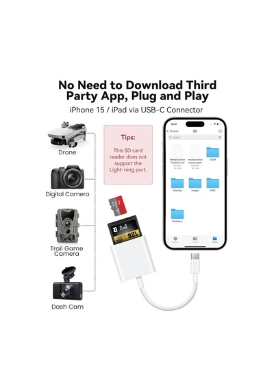 Mt38 Android Ve İphone 15 İle Uyumlu Type-c Çevirici Adaptör Micro Sd Ve Sd Kart Okuyucu