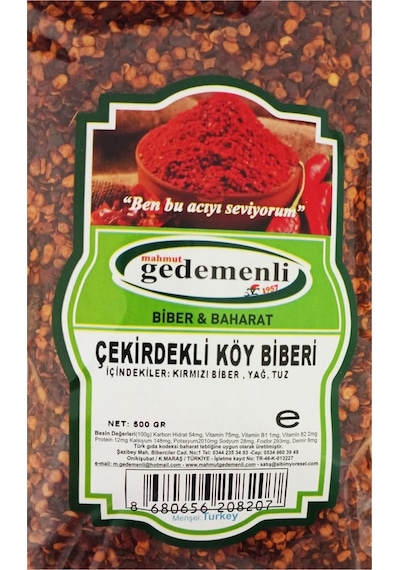 Mahmut Gedemenli Çekirdekli Köy Biberi 500 G