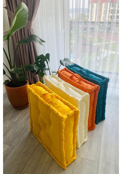 Fransız Yer Minderi 60x60 Puf Gri Gri