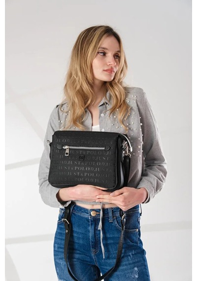 Just Polo Kadın Bol Gözlü Ayarlanabilir Askılı Şık Omuz Çantası Shoulder Bag Siyah