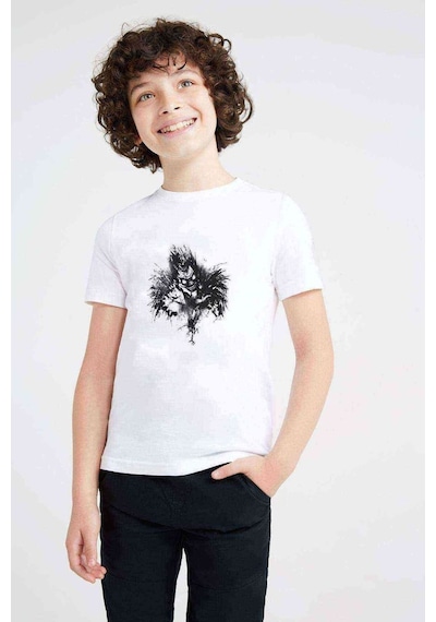 Tshirthane Death Logo Note Ryuk Işığı Yagami Baskılı Unisex Çocuk Beyaz T-S