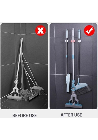 Yapışkanlı Pratik Mop Tutucu 4 Adet Gri Diğer