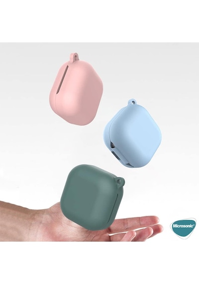 Samsung Galaxy Buds 2 Pro İçin Kılıf Askılı Mat Silikon Mavi Buds 2 Pro İle Uyumlu Kılıf - Mavi