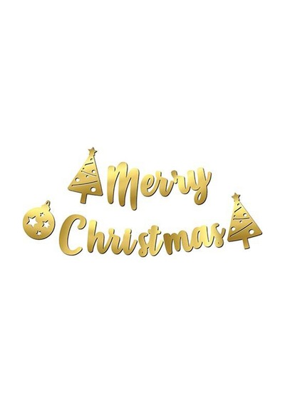 Yılbaşı Kaligrafi Merry Christmas Afiş Altın