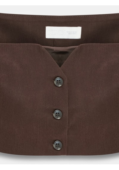 Dilvin 60614 Crop Yelek-kahve