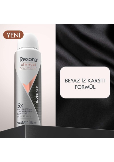 Rexona Kadın Clinical Protection Spray Deodorant Invisible 150 Ml X2