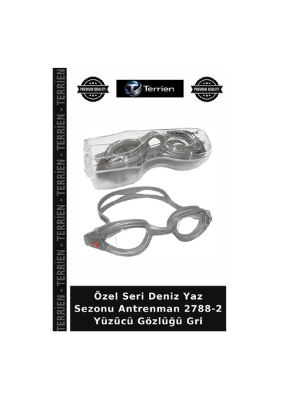 Özel Seri Deniz Yaz Sezonu Antrenman 2788-2 Yüzücü Gözlüğü Gri
