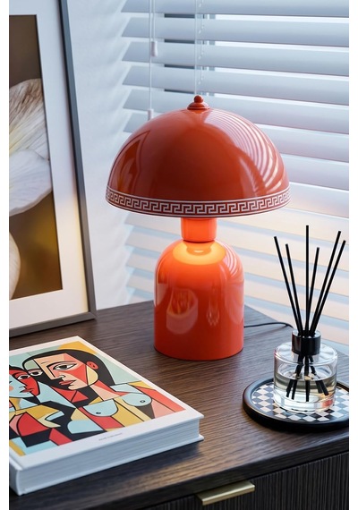 Luna Luxury Abajur, Bohem Masa Lambası Ve Salon Oturma Odası Aydınlatması - Turuncu - 25 Cm Modern Dekoratif Mas Diğer