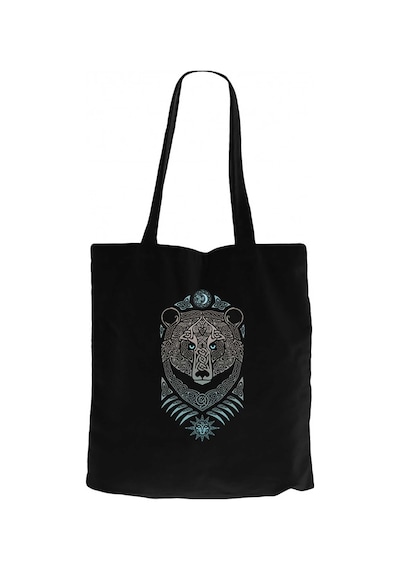Bear Forest Lord Siyah Kanvas Bez Çanta Siyah