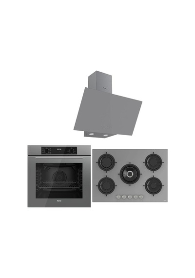 Ferre Icon Plus 75 Serisi QBL63CPR-RS038-D079 3lü Cam Ankastre Set