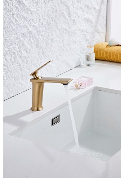 Forma Kısa Lavabo Bataryası Mat Pırınc-altın Mat Pirinç Altın